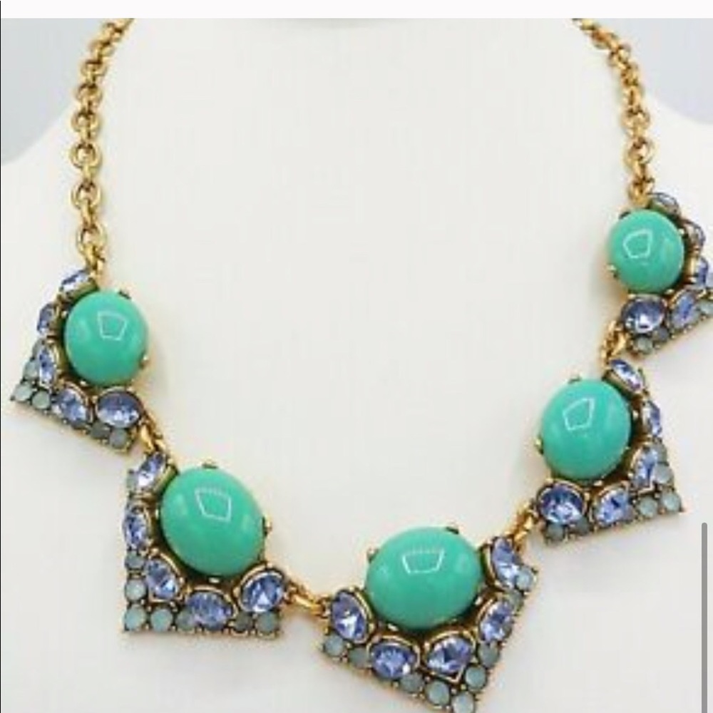 Stella & Dot | Art Deco Style Blue & Green Crystal Adorned Statement Nec… - Picture 12 of 13